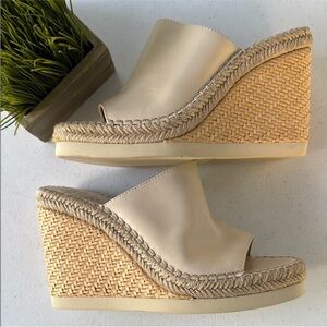 Vince Camuto Cream Wedge Sandals